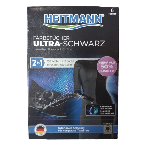 Zdjęcie produktu: HEITMANN Ultra Schwarz - Chusteczki Przywracające Czerń, 6 szt