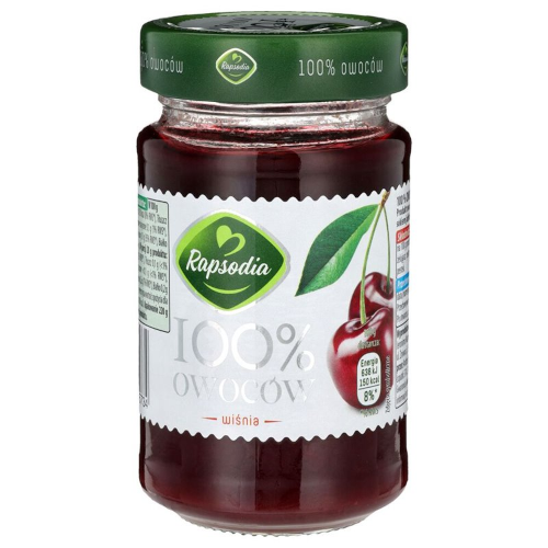 Zdjęcie produktu: Rapsodia 100% Owoców - dżem wiśnia 220 g
