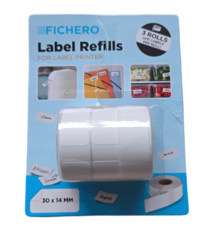 Zdjęcie produktu: Fichero Rolki do Drukarki Etykiet 30x14mm 3x Białe
