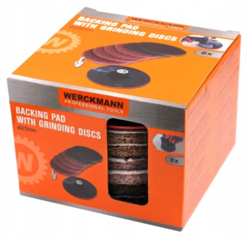 Zdjęcie produktu: Werckmann - Tarcze szlifierskie z włókniny 125 mm x 6 sztuk krążek trzpień