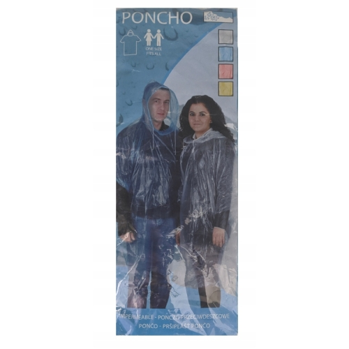 Zdjęcie produktu: PŁASZCZ PRZECIWDESZCZOWY PONCHO UNIWERSALNY Z KAPTUREM Bezbarwny